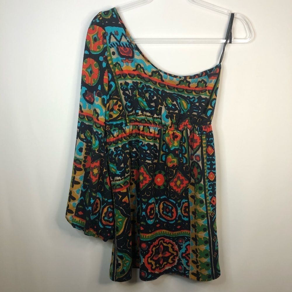 Judith March Multicolor One-Shoulder Printed Top